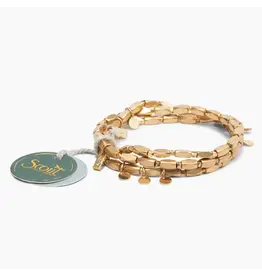 Metal Wrap Bracelet - Disc, Gold
