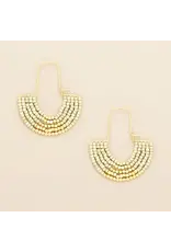 Chromacolor U-hoop Earring - Cream/Gold