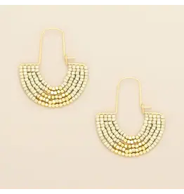Chromacolor U-hoop Earring - Cream/Gold
