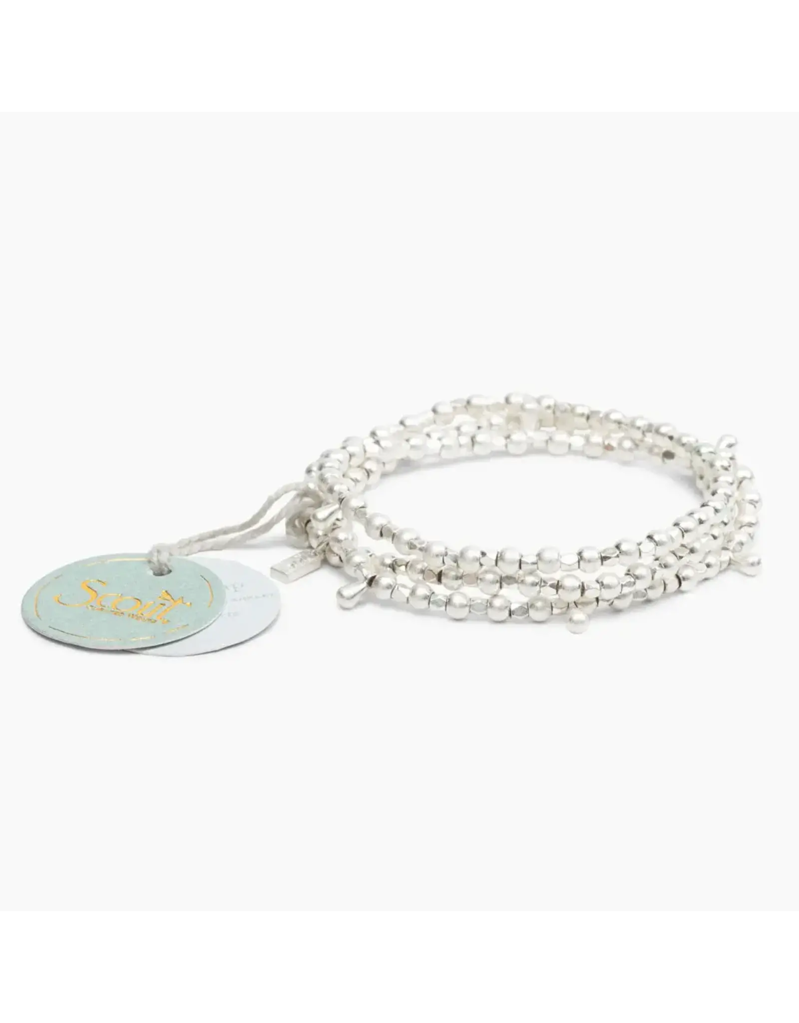 Metal Wrap Bracelet - Teardrop, Silver