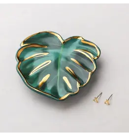 Jewelry Set - Leaf Dish and "X" Earring