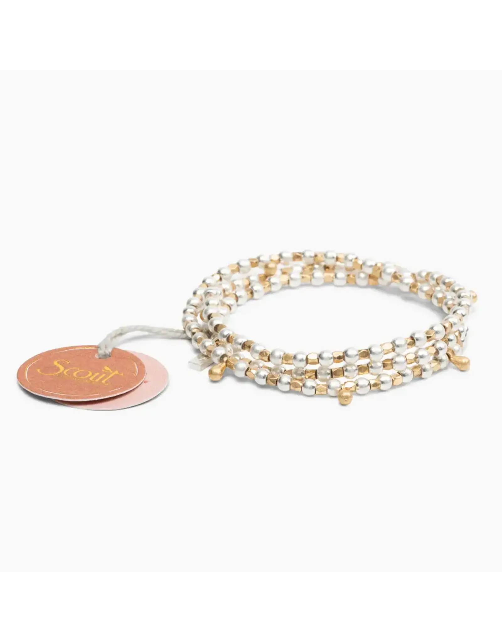 Metal Wrap Bracelet - Teardrop, Gold/Silver