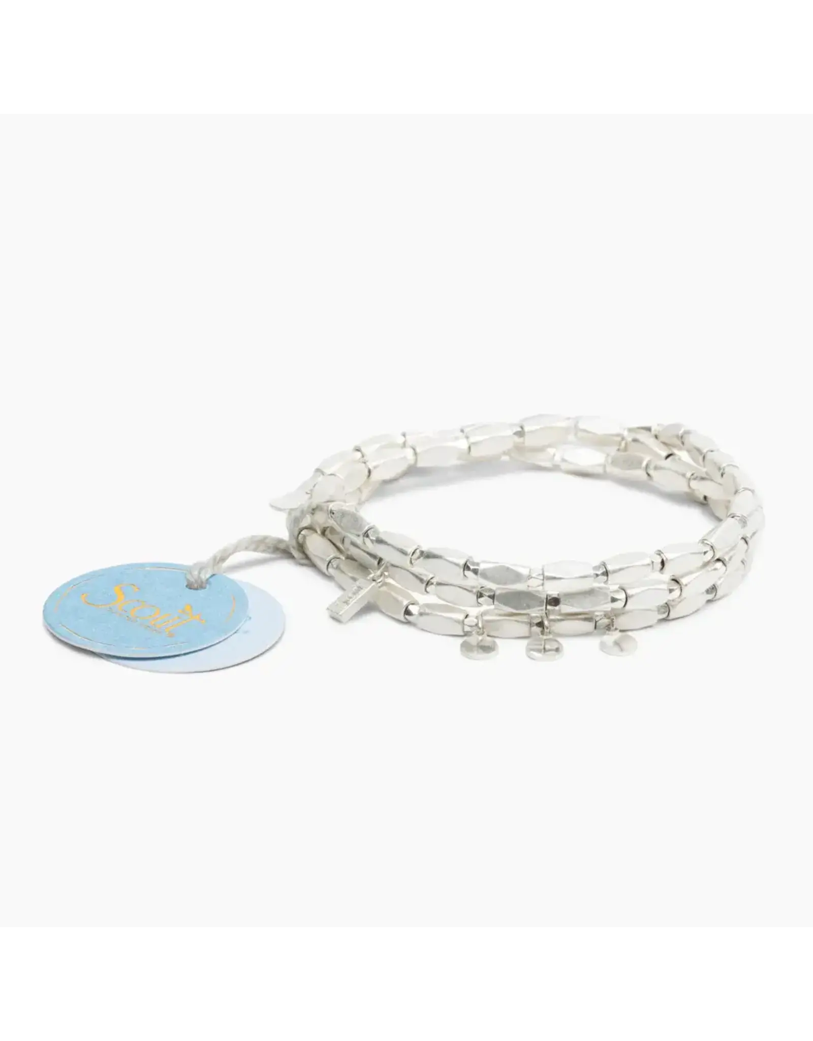 Metal Wrap Bracelet - Disc, Silver