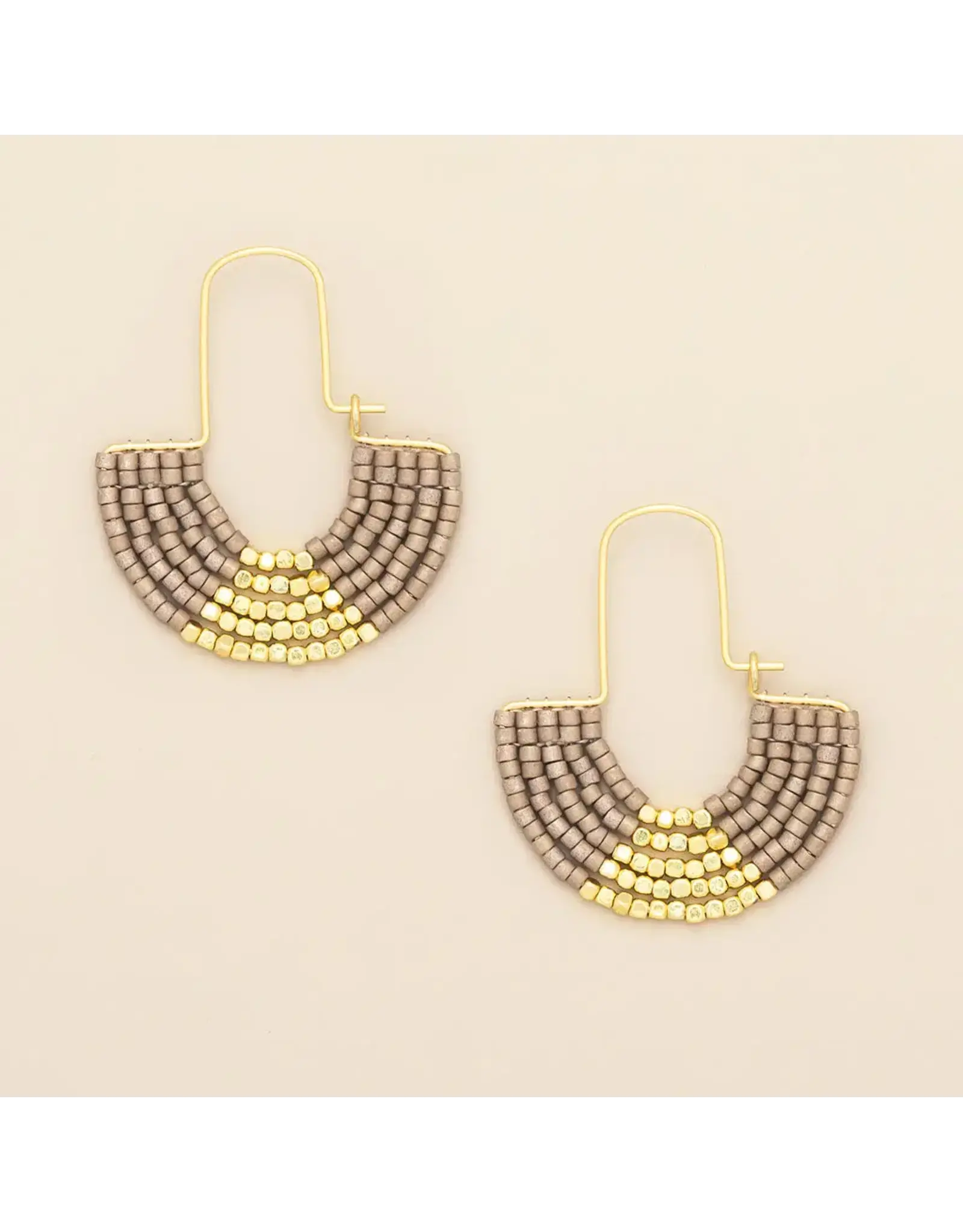 Chromacolor U-hoop Earrings - Pewter/Gold