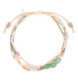 Mixed Media Bracelet - Optimism/Green Aventurine/Silver