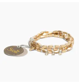 Metal Wrap Bracelet - Disc, Gold/Silver