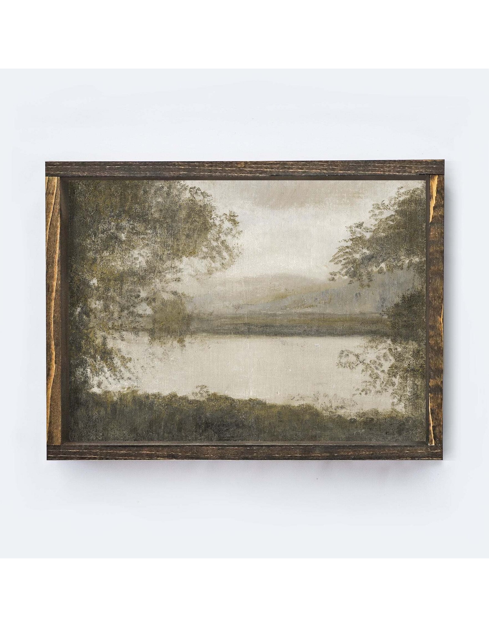Framed Lake Landscape Painting - 19X25