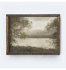 Framed Lake Landscape Painting - 19X25
