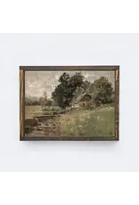 Framed Rustic Cottage Painting - 19X25