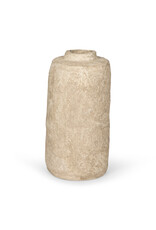 Rama Beige Paper Mache Floor Vase - small