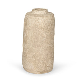 Rama Beige Paper Mache Floor Vase - small