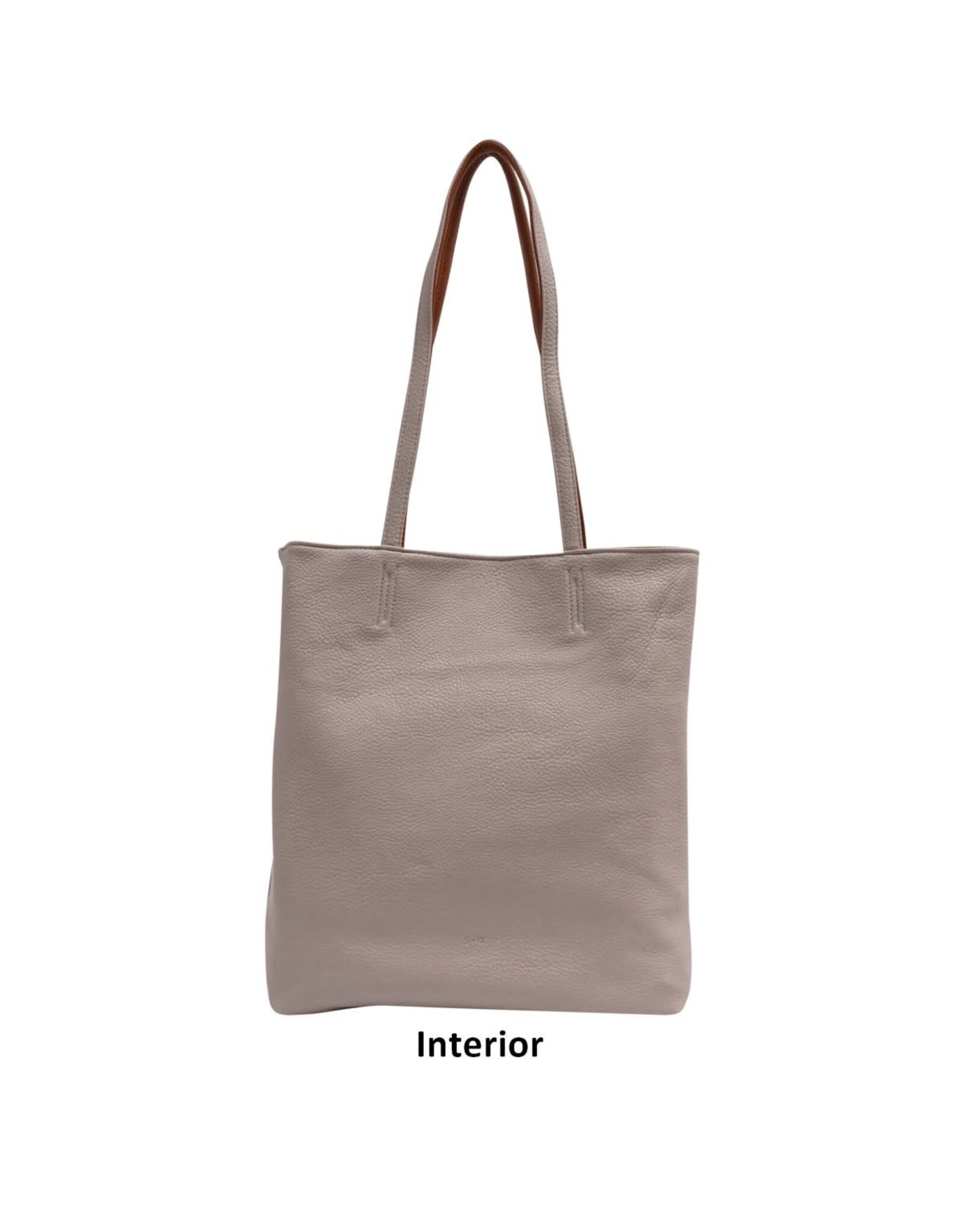 Amia 3-in-1 Reversible Tote - Cognac/Light Grey