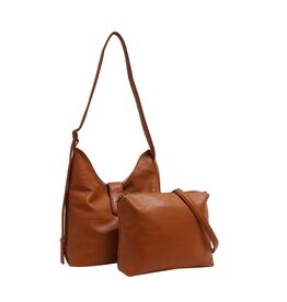 Mona 3-in-1 Reversible Hobo - Cognac/Light Grey