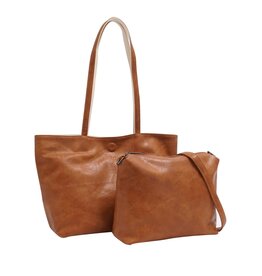 Brooke 3-in-1 Reversible Tote - Camel/Almond Milk