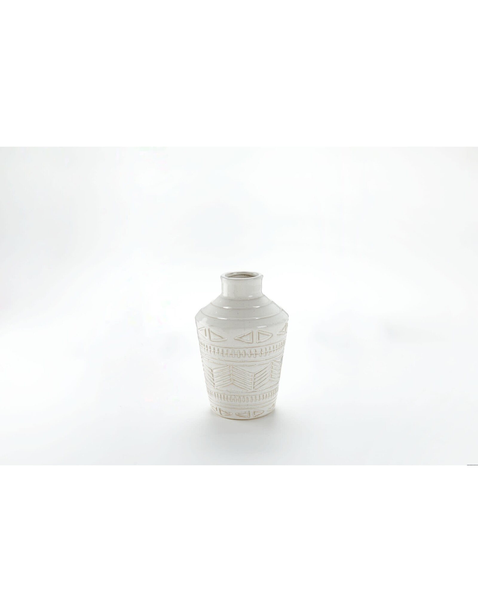 Tapered White Relief Vase