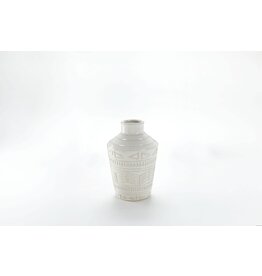 Tapered White Relief Vase