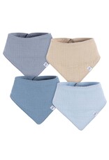 4pk Muslin Bandana Bibs - blues