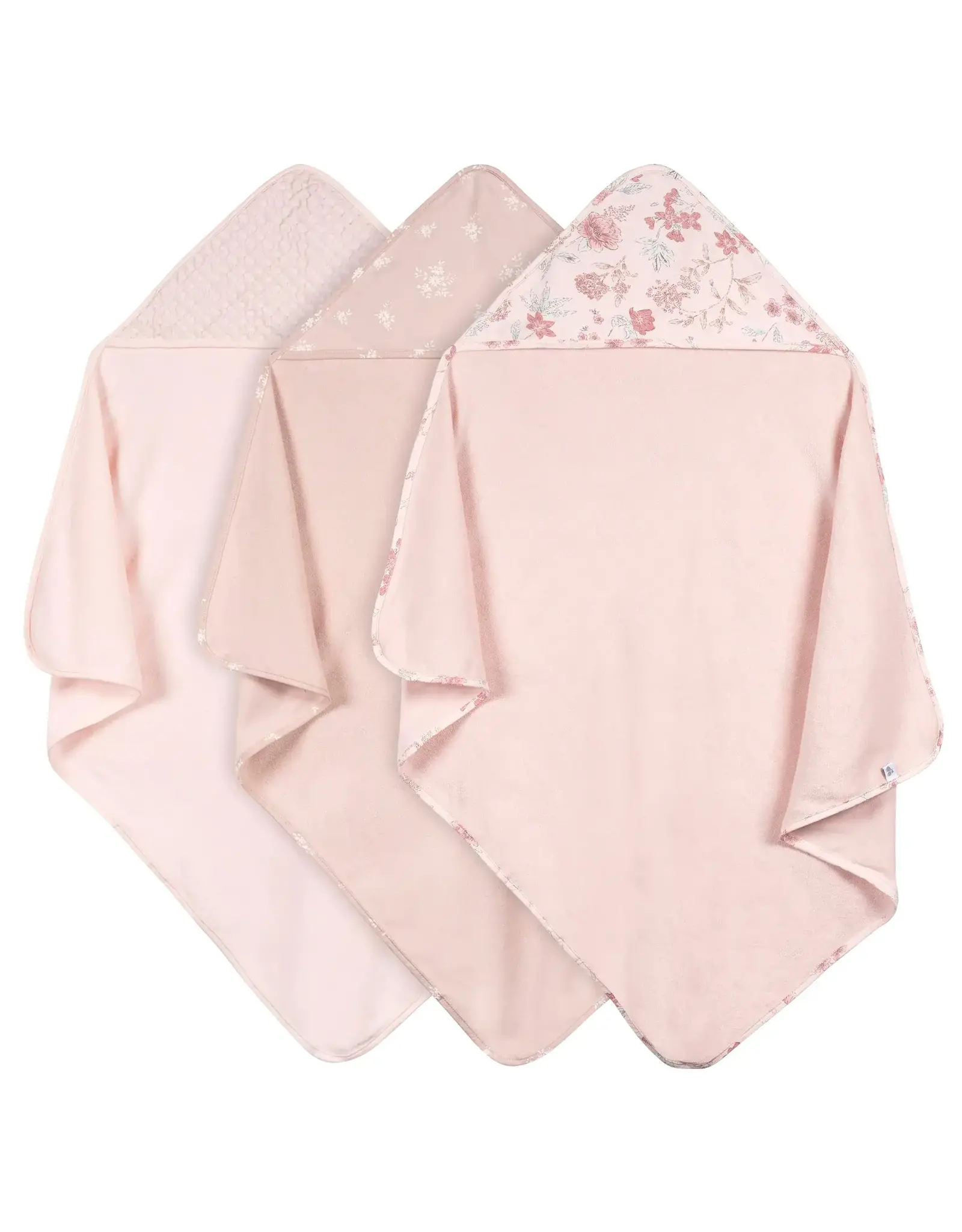3pk Hooded Towel - pink