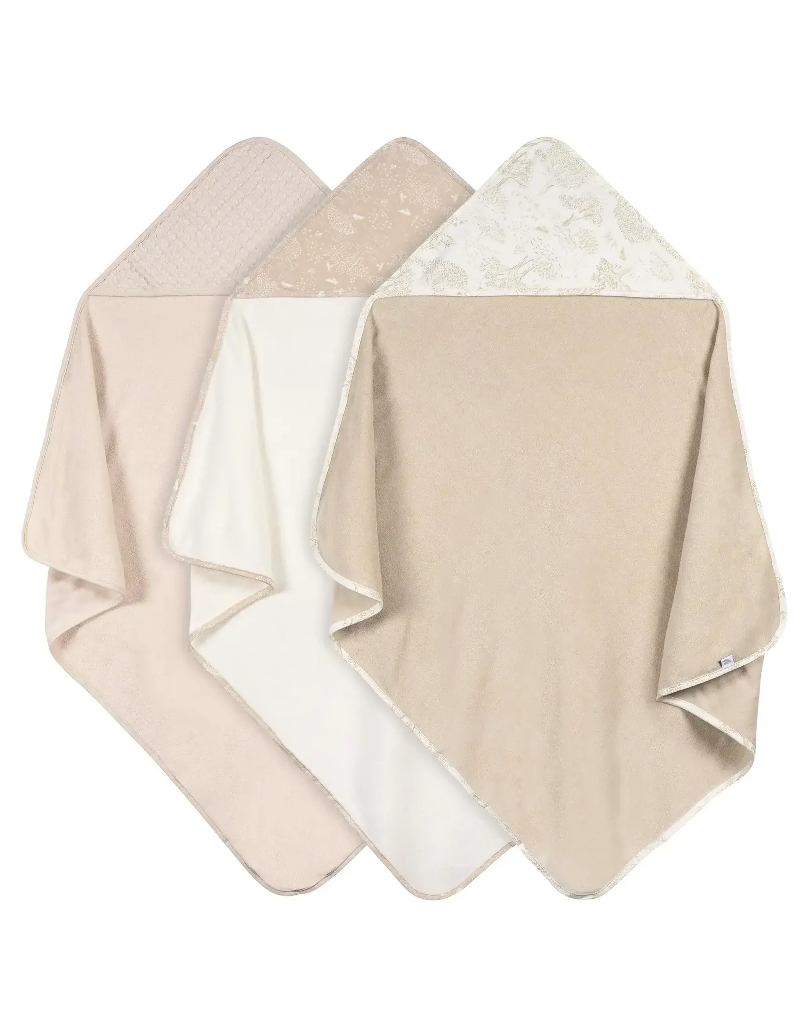 3pk Hooded Towels - tan