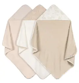 3pk Hooded Towels - tan