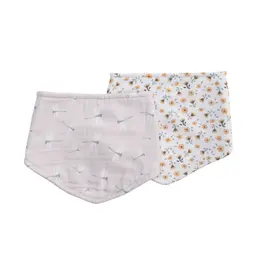 2pk Bandana Bibs - floral/dragonfly
