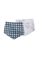 2pk Bandana Bibs - fish/navy