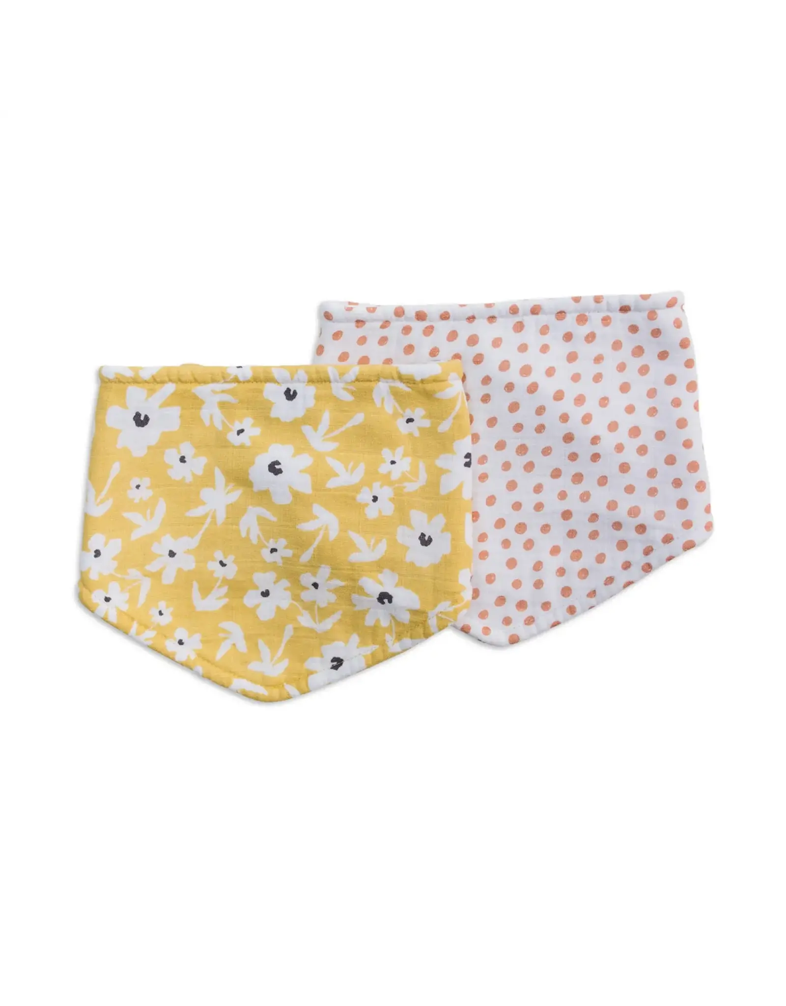 2pk bandana bibs - wildflowers/dots
