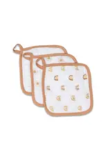3 pk Muslin Washcloths - rainbows/white/suns