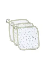 3pk Muslin Washcloths - blueberry/white/green