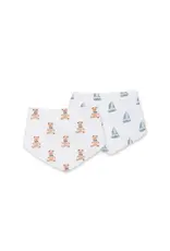 2pk Bandana  Bibs - bears/sailboats