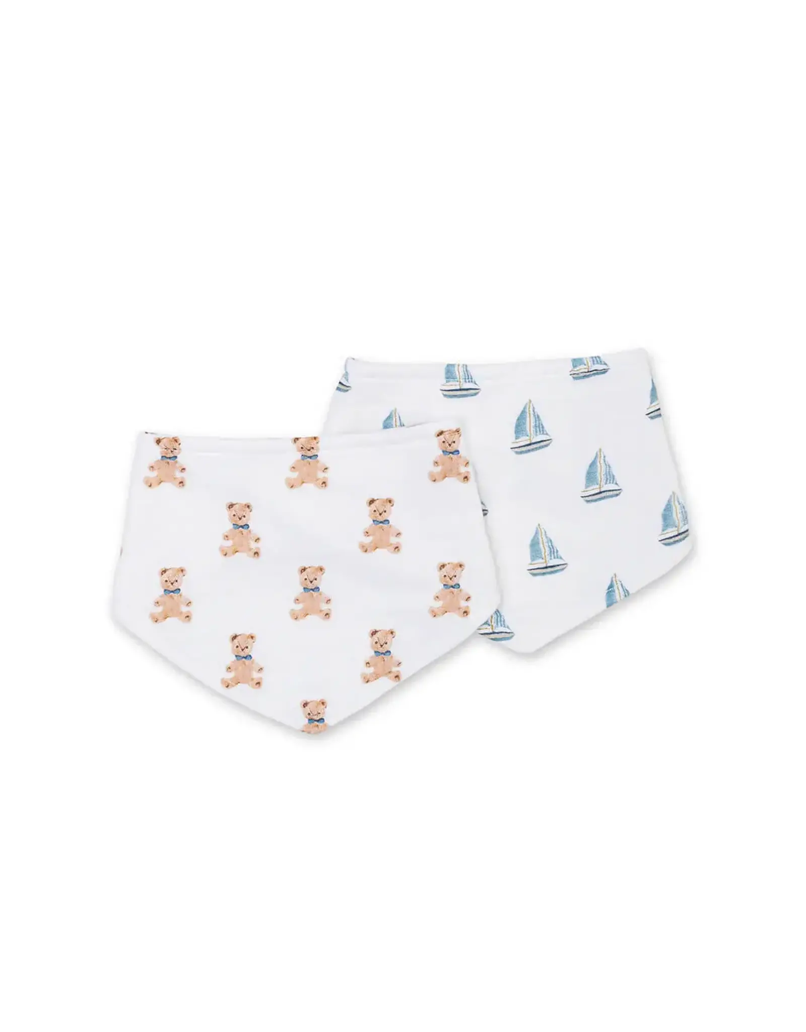 2pk Bandana  Bibs - bears/sailboats