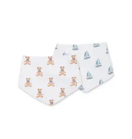 2pk Bandana  Bibs - bears/sailboats
