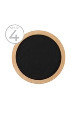 Black Leather Coaster, set of 4