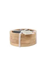 Black Leather Coaster, set of 4
