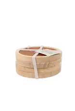 Cognac Leather Coaster, set of 4