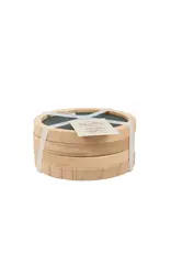 Forest Green Leather Coaster, set of 4