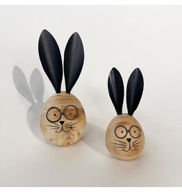 Wooden Rabbits with Glasses - large