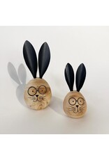 Wooden Rabbit with Glasses - small