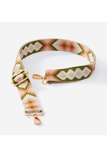 Bag Strap - Green/Mustard Diamond Pattern