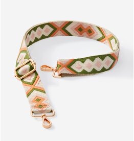 Bag Strap - Green/Mustard Diamond Pattern