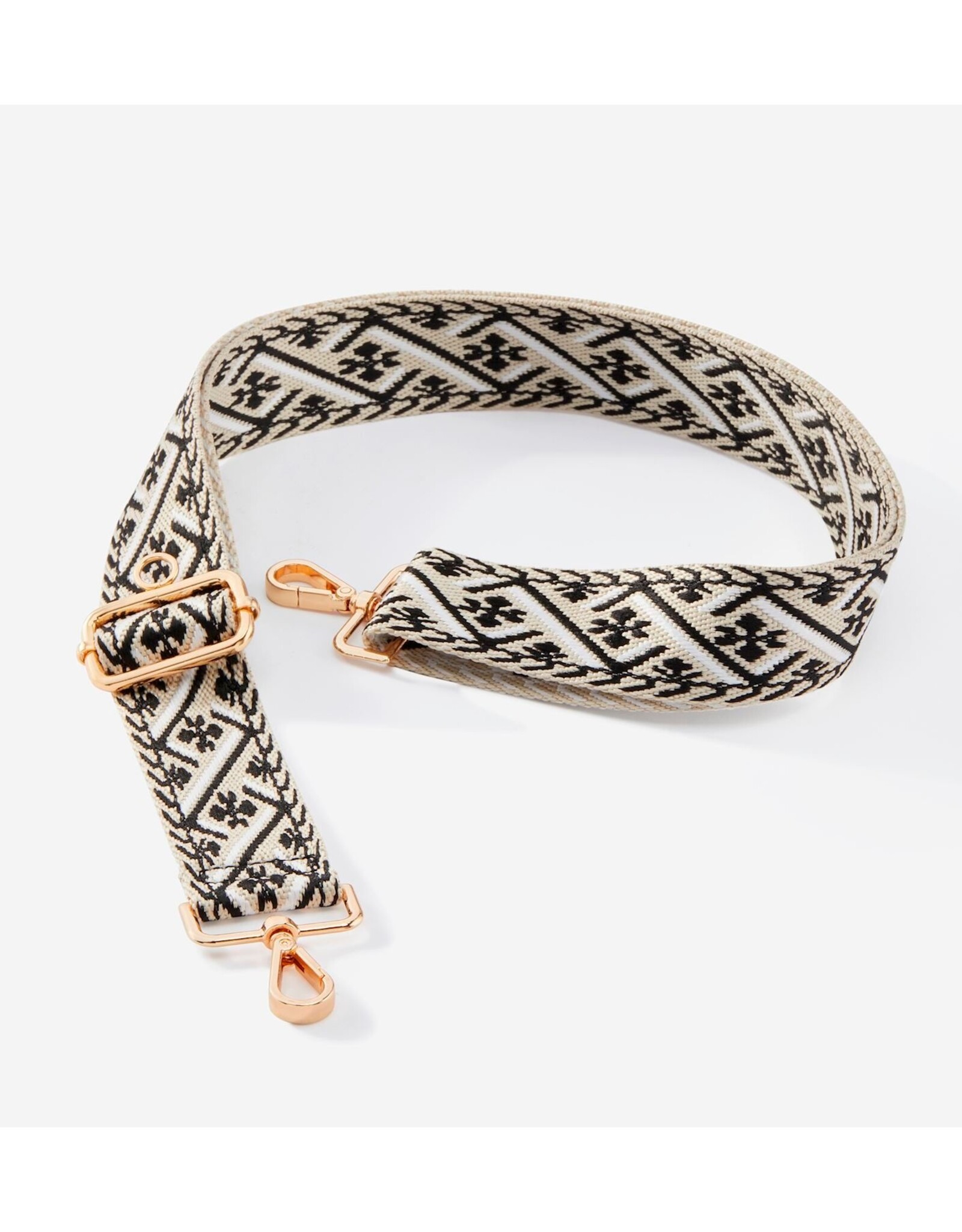 Bag Strap - Black/White Diamond Pattern