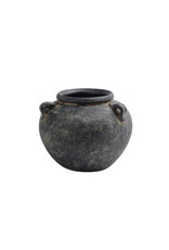 Black Terracotta Vase with Handles