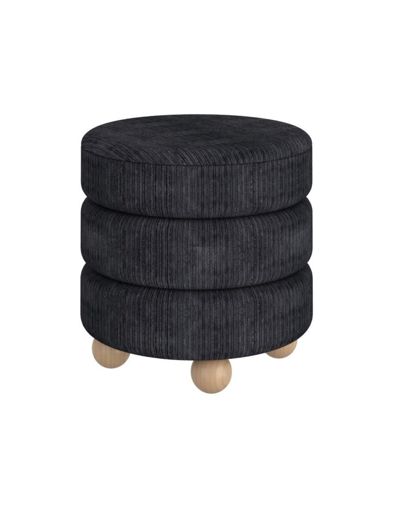 Willo Round Ottoman - black