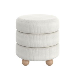Willo Round Ottoman - ivory