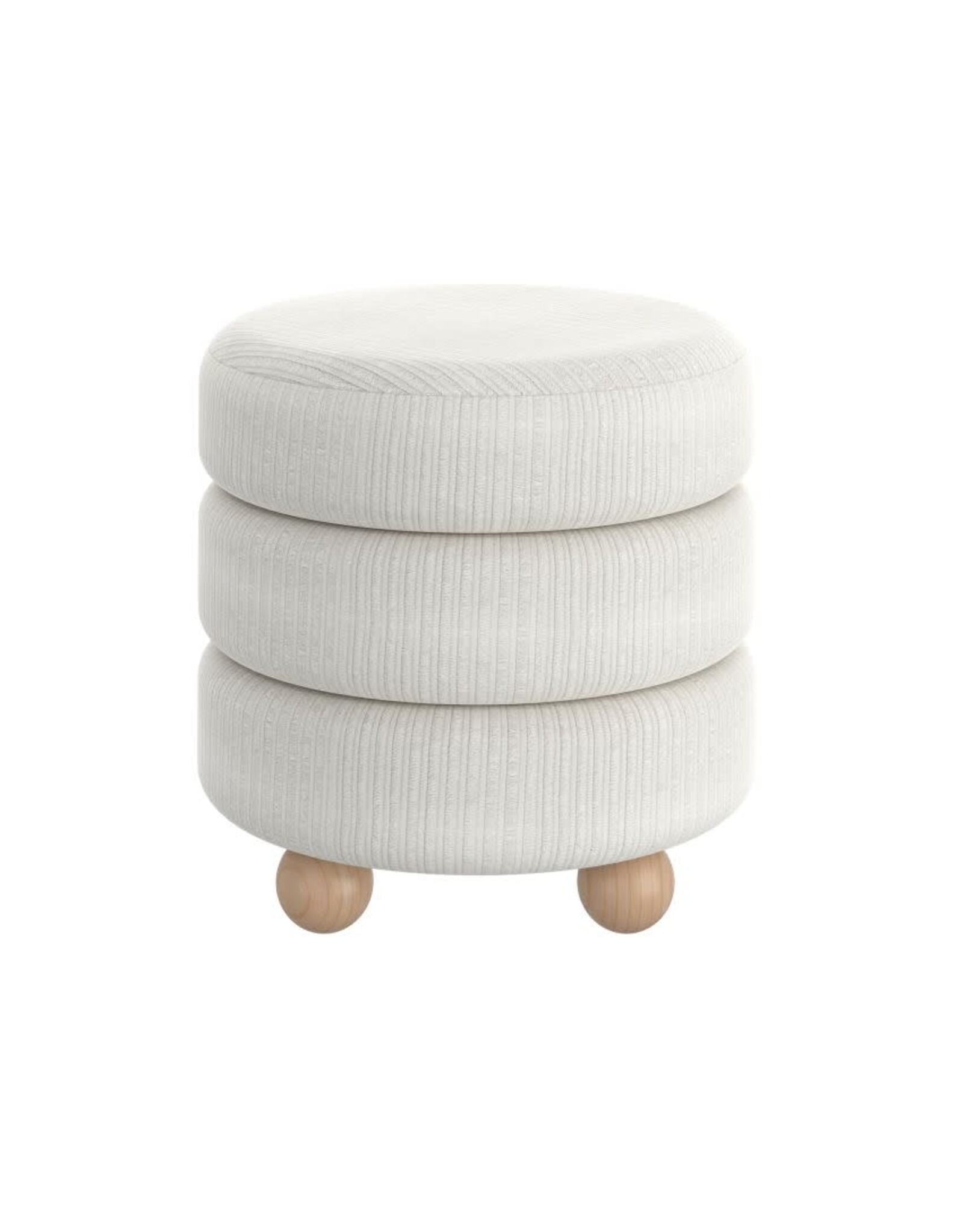 Willo Round Ottoman - ivory