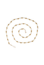 wooden garland - gold/white/natural