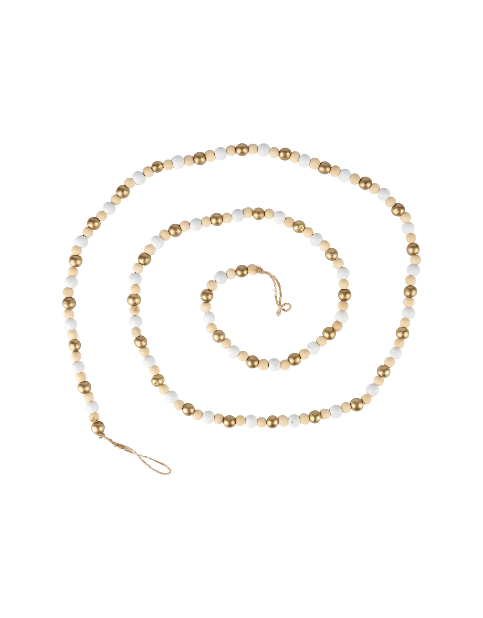 wooden garland - gold/white/natural