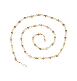 wooden garland - gold/white/natural