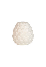 Ceramic White Pinecone Taper Candle Holder