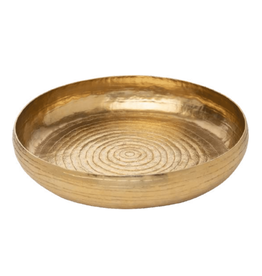 Hammered Gold Round Tray